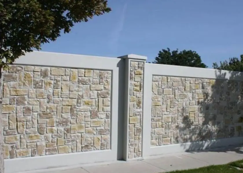 Model Pagar Tembok Batu Alam Minimalis